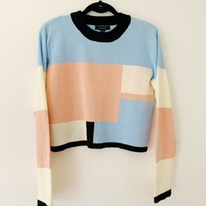 Atmosphere Wool Color Block Sweatshirt